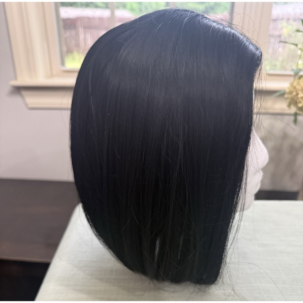 Black Bob Hair Wig Synthetic - Picture 3 of 10